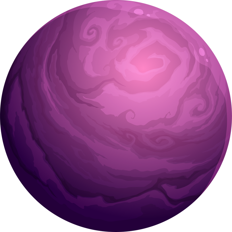 Cartoon Giant Purple Space Planet, Fantasy Galaxy